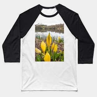 Yellow Skunk Cabbage Flower Baseball T-Shirt